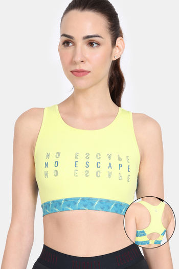 Cute Vibrant Yellow Sports Bra Top with removable pads