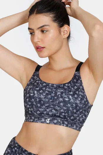 Buy Zelocity By Zivame Black & Black Solid Non Wired Non Padded Sports Bra  ZC4165FASHBLACK - Bra for Women 8491261