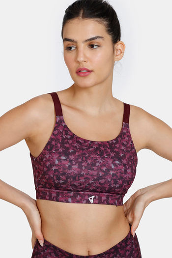 Buy Zelocity Quick Dry Sports Bra With Removable Padding - Fig
