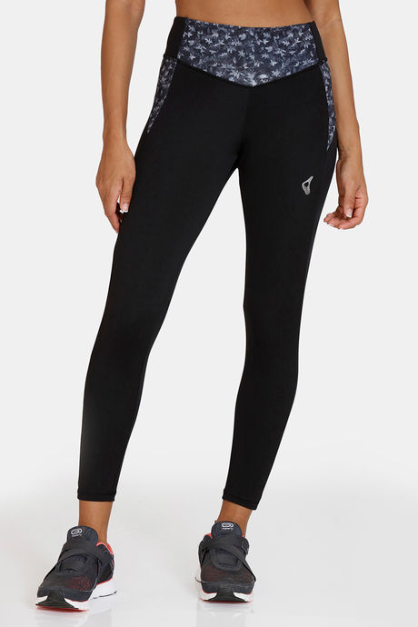 Buy Zelocity Mid Rise Quick Dry Leggings - Black at Rs.1795 online