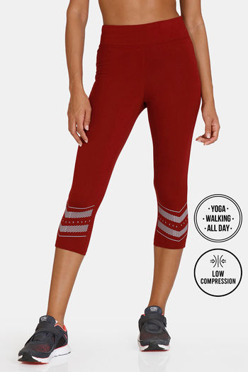 Buy Zelocity All Day 3/4Th Yoga Leggings - Pomegranate