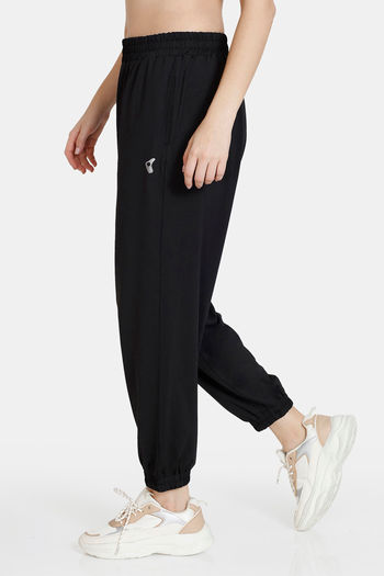 Buy Zelocity High Rise Quick Dry Joggers - Jet Black