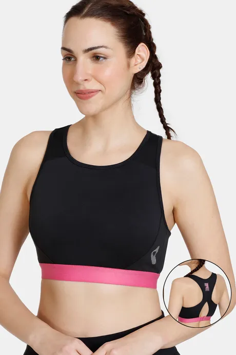 Buy Zelocity Quick Dry Sports Bra With Removable Padding - Anthracite at  Rs.648 online