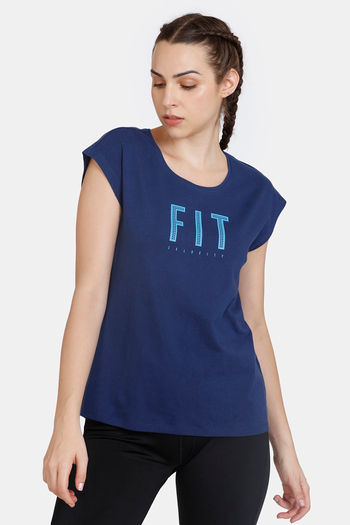 Buy Zelocity Relaxed Cotton Top - Medieval Blue