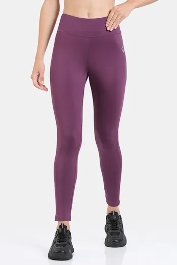 Buy Zelocity High Rise Quick Dry Leggings - Elderberry at Rs.299