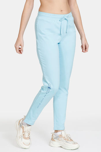 Buy Zelocity Relaxed Fit Mid Rise Track Pants - Cabana Blue at Rs