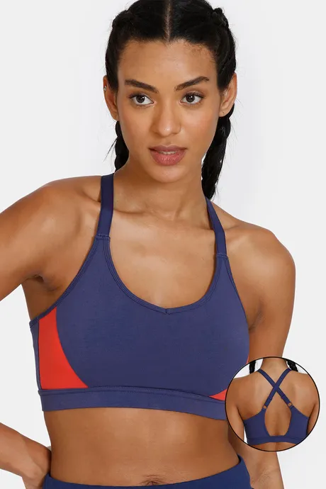 Zelocity Padded Sports Bra With Removable Padding - Brown