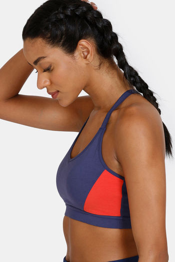 Buy Zivame Zelocity Quick Dry Sports Bra With Removable Padding - Fig online