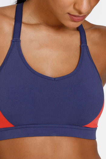 Buy Zelocity Quick Dry Back Open Sports Bra - Deep Depth at Rs.673