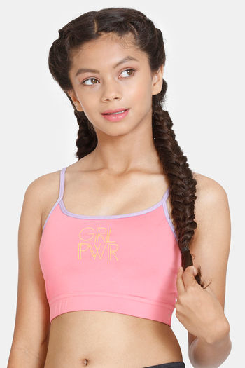 Buy Zelocity Girls Sports Bra With Removable Padding - Confetti