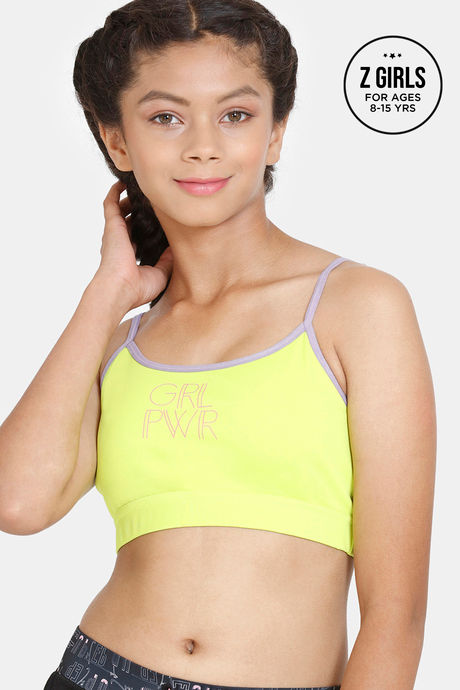 Buy Zelocity Girls Sports Bra With Removable Padding - Lime Punch at Rs.304  online