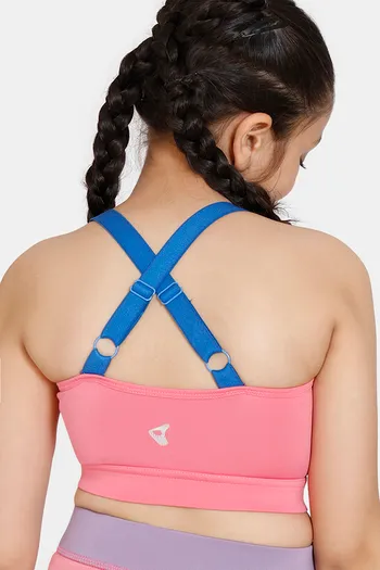 Buy Zelocity Girls Sports Bra With Removable Padding - Confetti at Rs.398  online