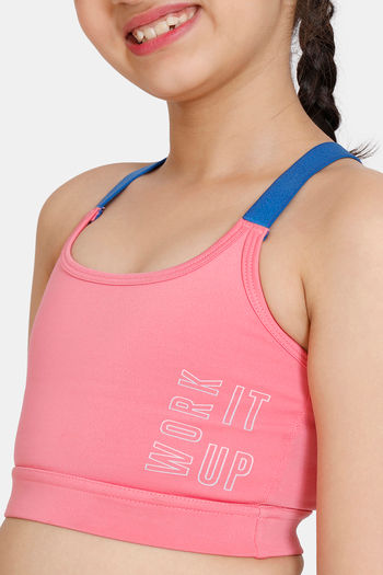 Buy Zelocity Girls Quick Dry Slip On Sports Bra - Cendre Blue at Rs.648  online