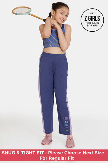 Buy Zelocity Girls Mid Rise Light Stretch Pants - Deep Cobalt at Rs.558  online