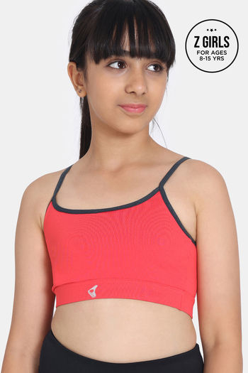 Buy Zelocity Girls Quick Dry Slip On Sports Bra - Hibiscus at Rs