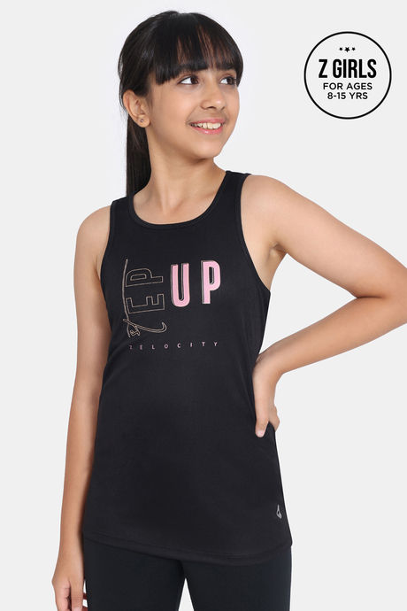 Buy Zelocity Girls Quick Dry Relaxed Tank Top - Anthracite at Rs.382 online