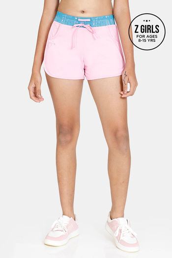Buy Zelocity Girls Mid Rise Quick Dry Shorts - Bonbon