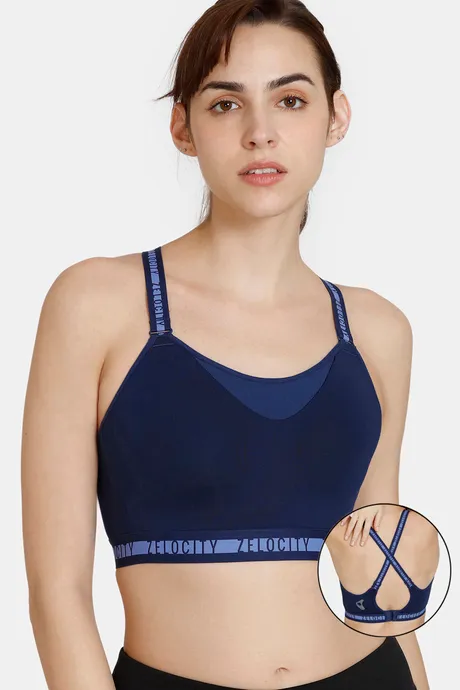 Buy Zelocity High Impact Sports Bra - Medieval Blue at Rs.1033