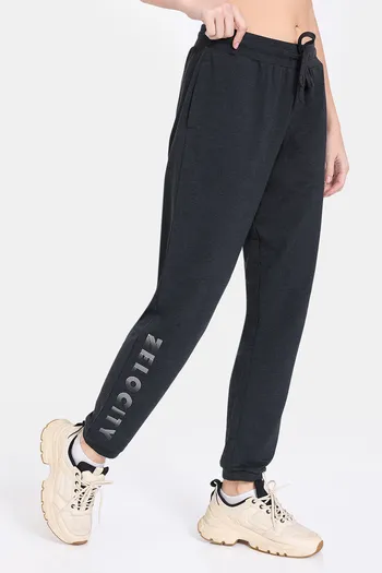 Buy online Black Solid Mid Rise Jogger from bottom wear for Women