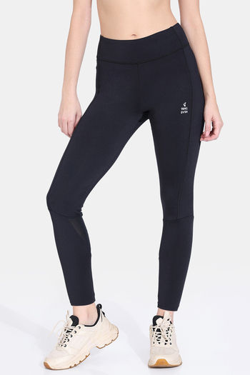 Buy Zelocity Quick Dry Mid Rise Leggings - Black at Rs.1121 online