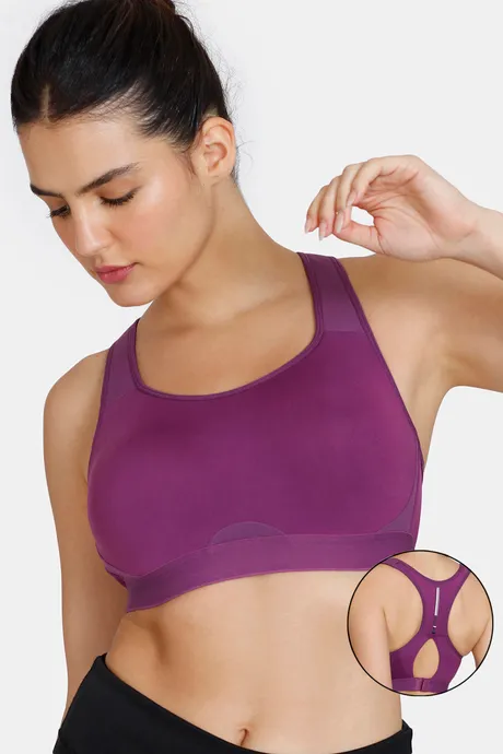 Buy Zelocity High Impact Quick Dry Sports Bra - Purple Passion at