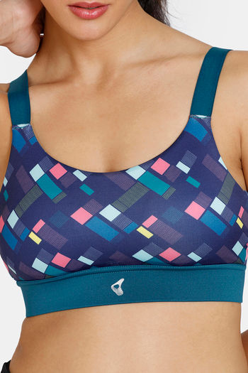 Buy Zelocity Women's Polyester Wire Free Casual Sports Bra  (ZC40HWFASH0BLUESMALL_Blue_26B) at