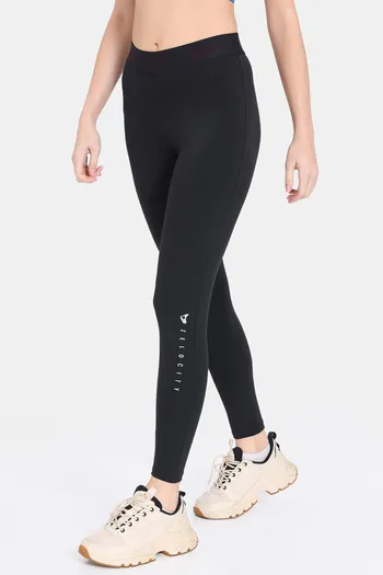 Buy Zelocity High Rise Quick Dry Leggings - Jet Black at Rs.1121 online