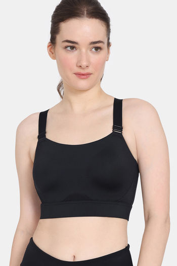 Buy Zelocity High Impact Quick Dry Front Opening Sports Bra - Deep