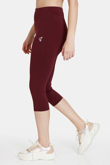 Buy Zelocity Quick Dry 3/4Th Training Leggings- Burgundy at