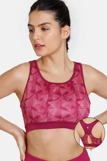Buy Zelocity Quick Dry Sports Bra With Removable Padding - Magenta Haze