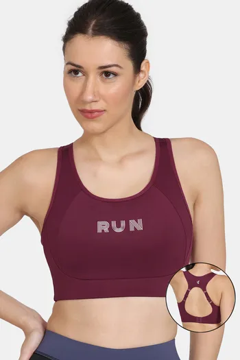 Buy Zelocity Quick Dry Sports Bra With Removable Padding - Fig at Rs.638  online