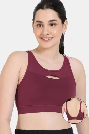 Buy Zelocity Quick Dry Sports Bra With Removable Padding - Rhododendron