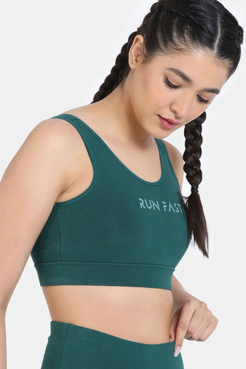 Buy Zelocity Slip On Sports Bra With Removable Padding - Deep Depths at  Rs.1495 online