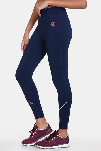 Buy Zelocity High Impact Quick Dry Leggings - Maritime Blue at Rs.898 online