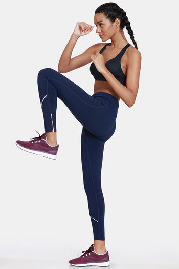 Buy Zelocity High Impact Quick Dry Leggings - Maritime Blue at Rs.898  online