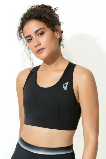 Buy Zelocity Non Padded Sports Bra- Black at Rs.1495 online
