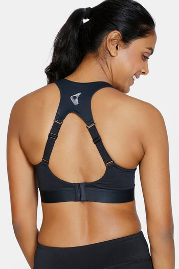 Buy Zelocity Fleece lined Wide Waist Band Sports Bra - Black at Rs.748  online