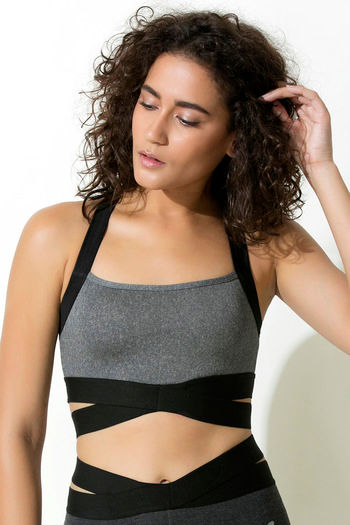 Buy Zivame Zelocity Quick Dry Sports Bra With Removable Padding - Lapis  Blue online