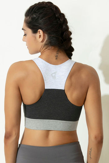 Buy Zelocity Wide Waist Band Sports Bra - Grey at Rs.278 online