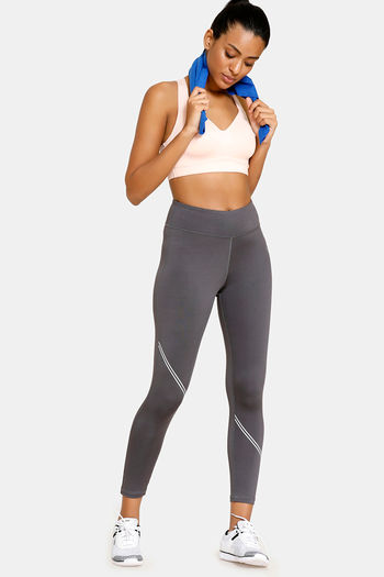 Buy Zelocity High Impact Padded Wide Waist Band Sports Bra - Skin at  Rs.1297 online