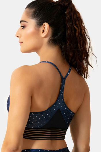 Zivame Zelocity Quick Dry Sports Bra With Removable Padding - Bright Cobalt  - Blue