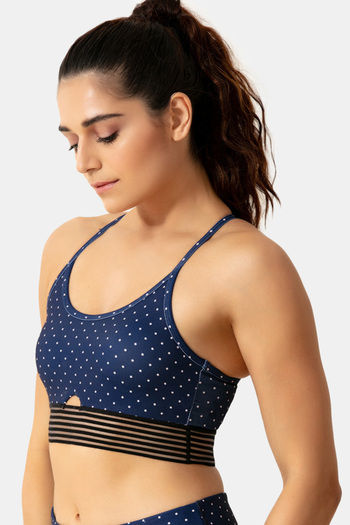 Zelocity Quick Dry Sports Bra With Removable Padding - Medieval Blue