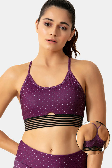Buy Zelocity Sports Bra With Removable Padding - Purple at Rs.822 online
