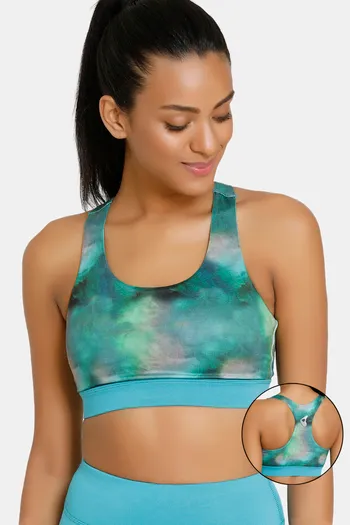 Buy Zelocity Padded Sports Bra With Removable Padding - Aqua Blue at Rs.598  online