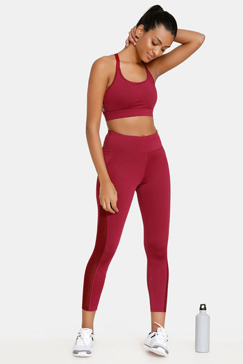 Buy Zelocity Padded Sports Bra With Removable Padding - Red at Rs.673  online