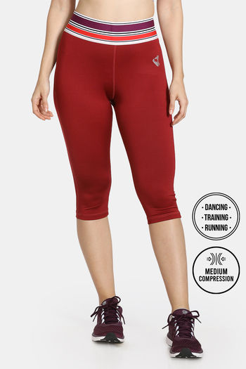 Buy Zelocity Quick Dry 3/4Th Gym Leggings - Rosewood