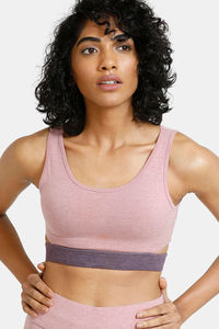 Buy Zelocity Padded Sports Bra With Removable Padding - Pink