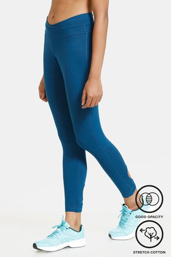 Buy Zelocity Mid Rise High Stretch Legging - Blue at Rs.418 online