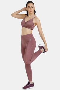 Buy Zelocity Padded Sports Bra With Removable Padding - Brown