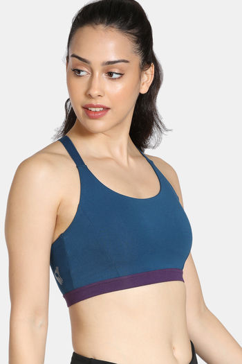 Buy Zelocity Padded Sports Bra With Removable Padding - Blue Opal at Rs.448  online